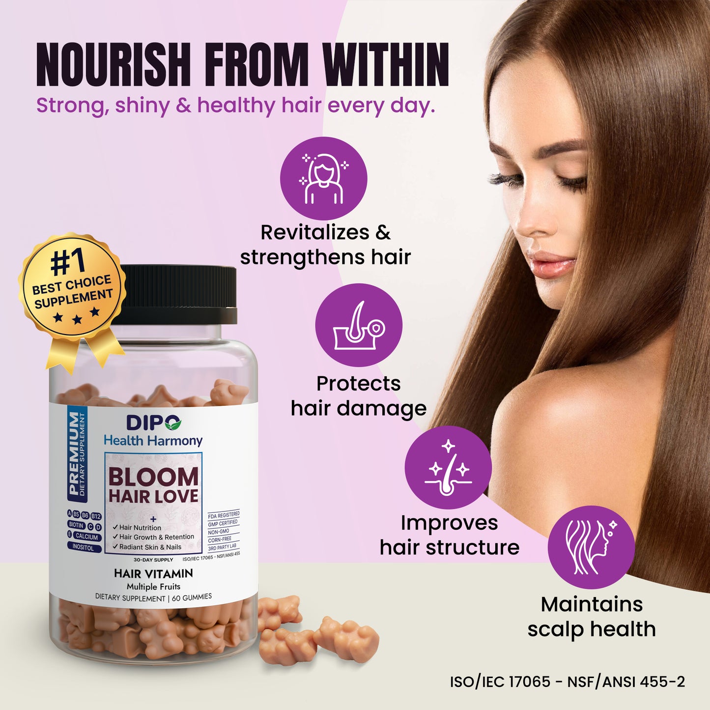 Bloom Hair Love Vitamin Gummies - Monthly Subscription